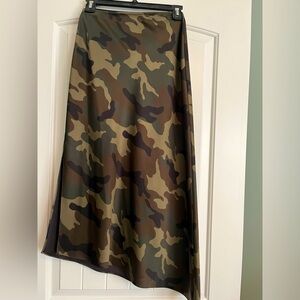 Alice & Olivia camo silk skirt
